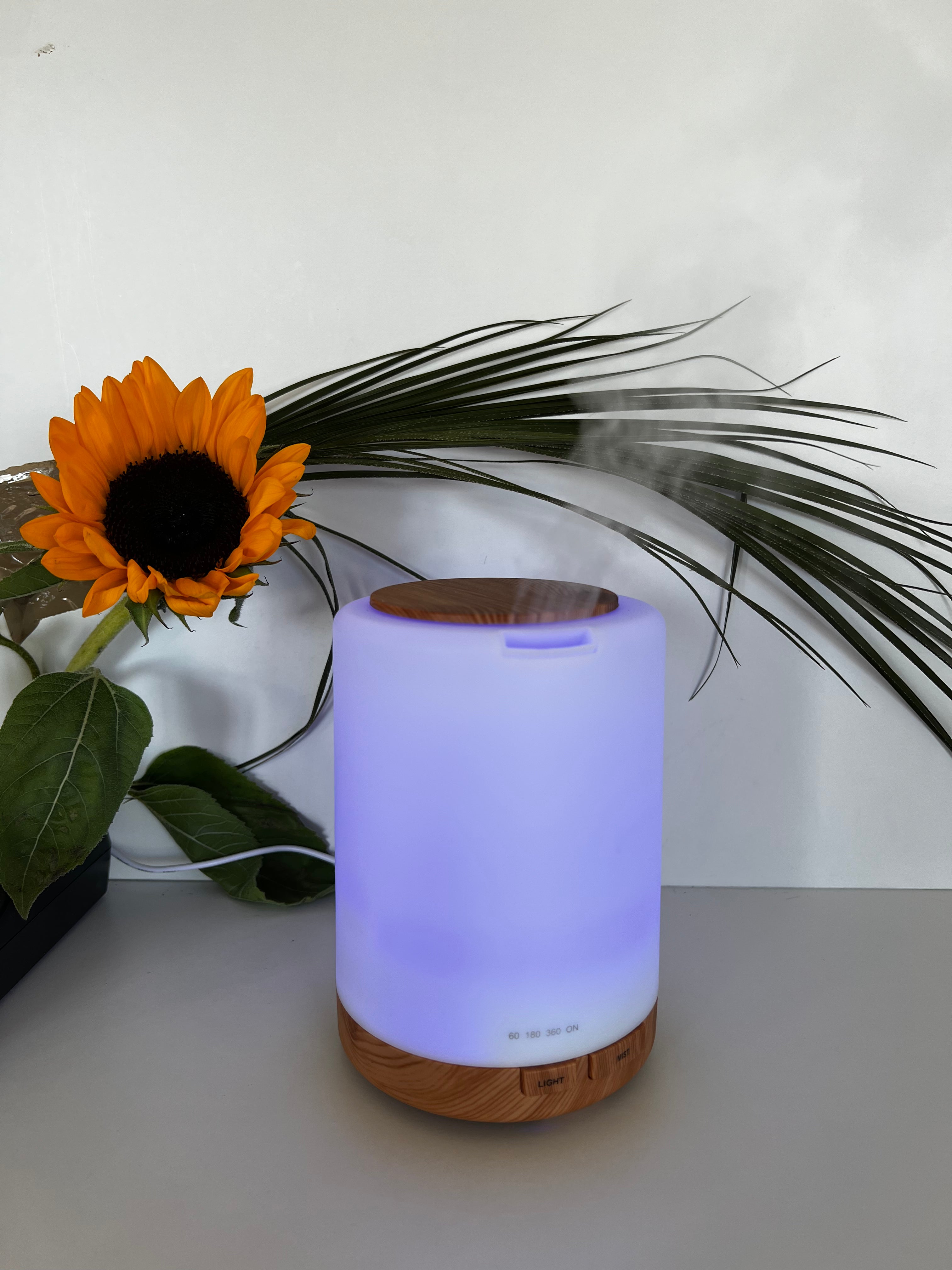 Essential oil aromatherapy diffuser with light and remote control by Steph Kilkenny
