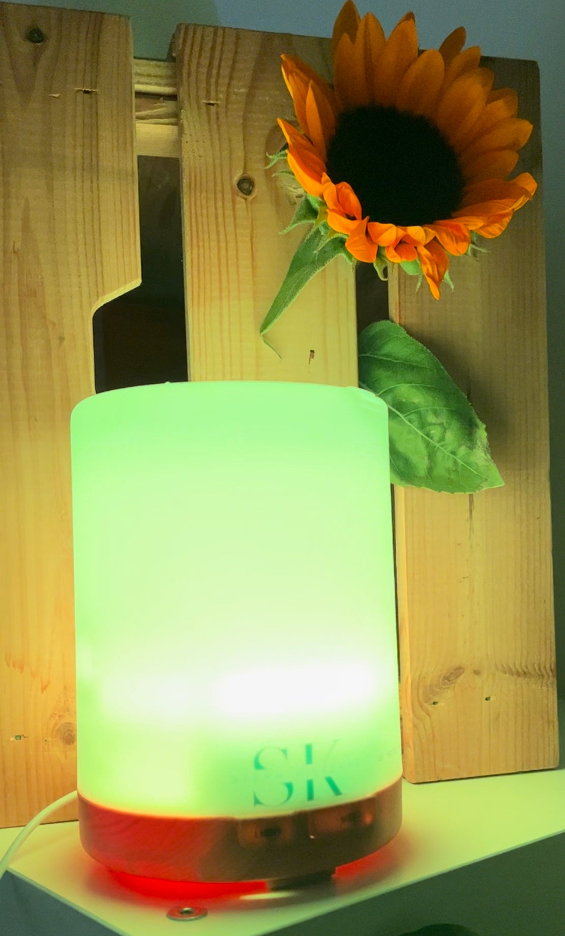 Essential oil aromatherapy diffuser with light and remote control by Steph Kilkenny