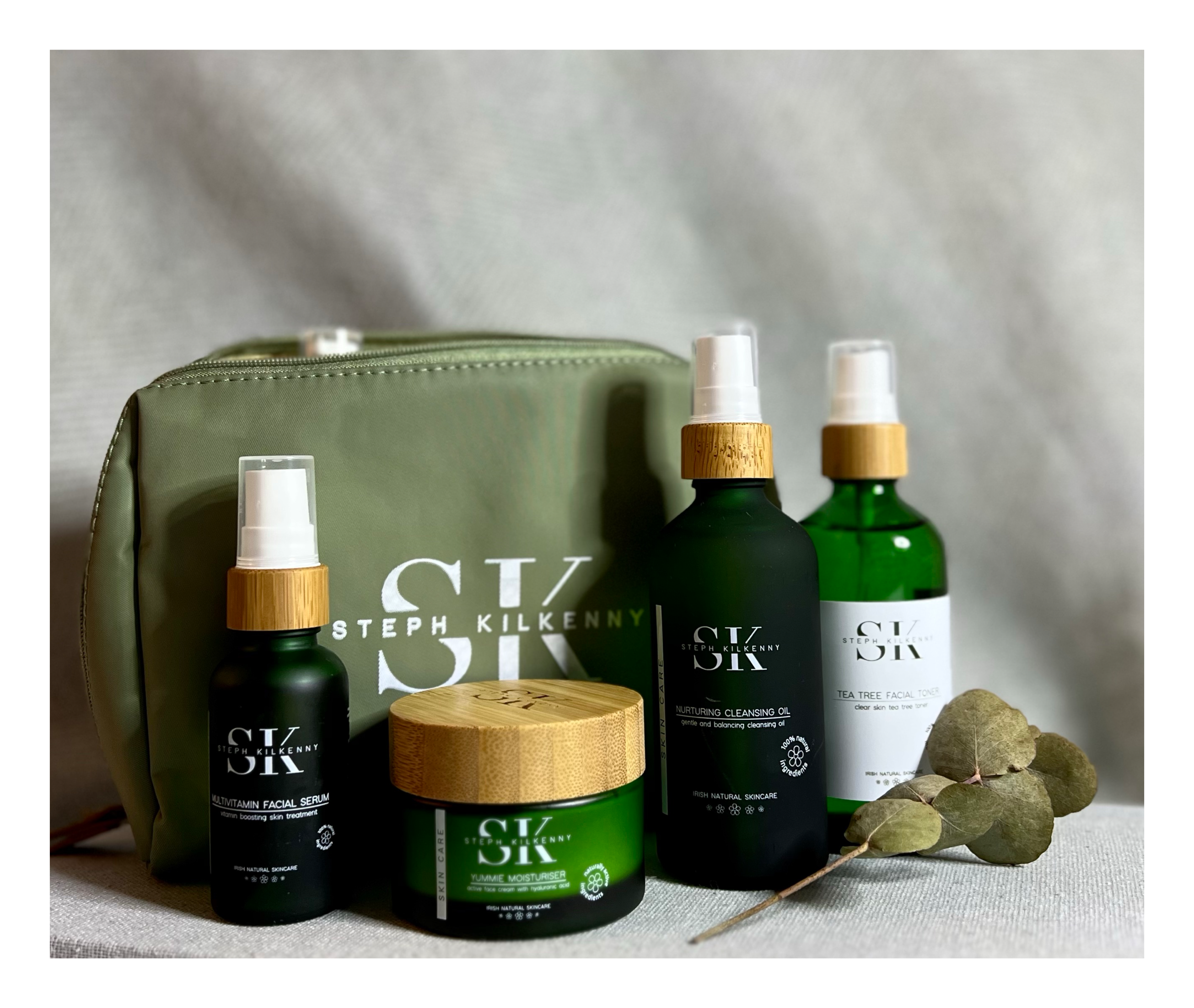 Full skincare routine gift set with travel bag by Steph Kilkenny