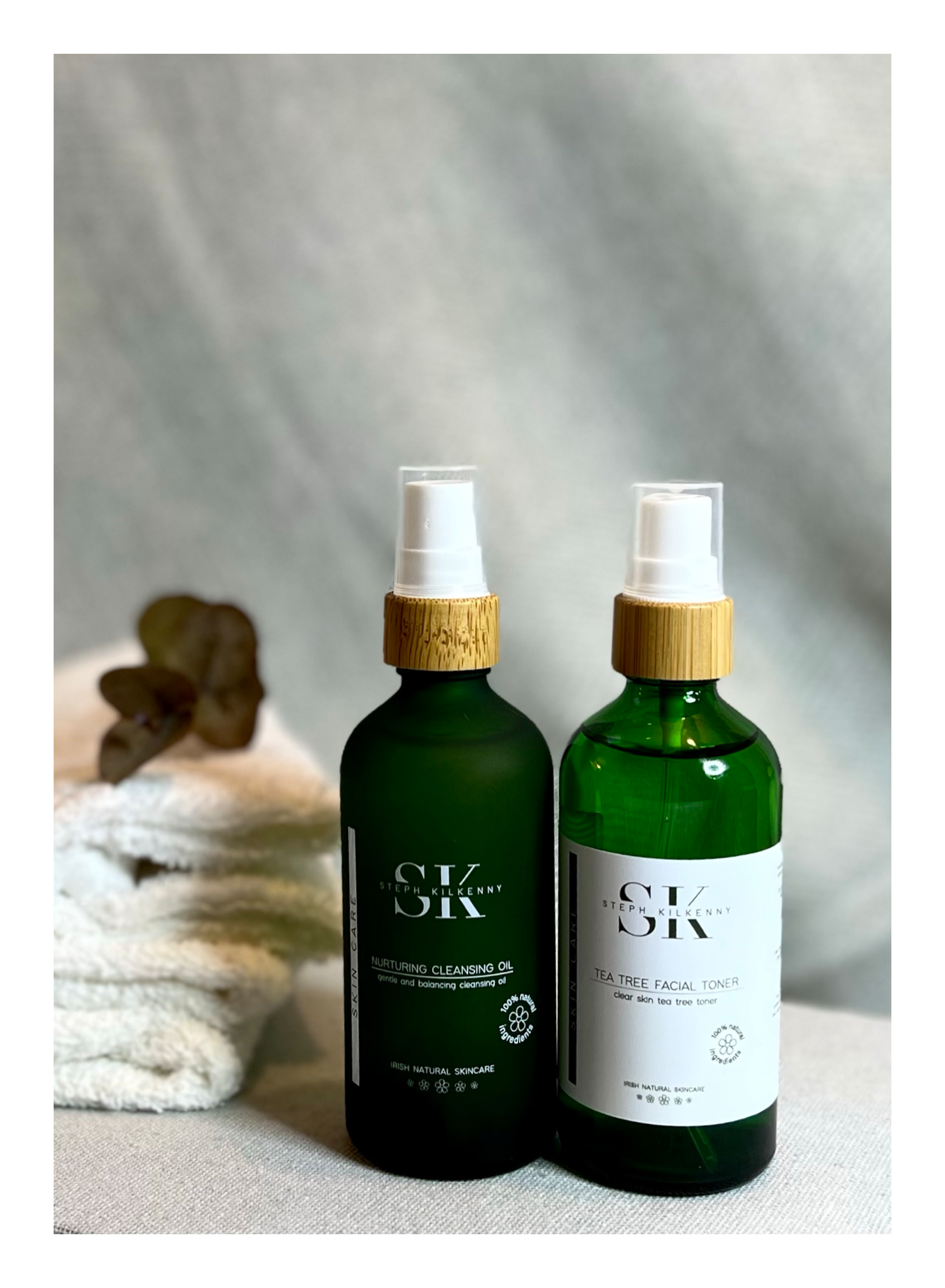 Nurturing cleansing oil and rose toner gift set by Steph Kilkenny