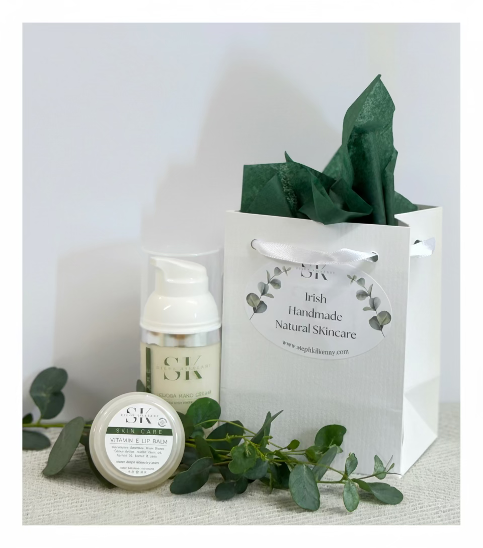 Jojoba hand cream and vitamin E lip balm gift set by Steph Kilkenny